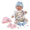 L12c Llorens levensechte babypop softbody baby pop met geluid met kleding speen 44 cm - Afbeelding 5