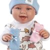 L12c Llorens levensechte babypop softbody baby pop met geluid met kleding speen 44 cm - Afbeelding 12