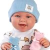 L12c Llorens levensechte babypop softbody baby pop met geluid met kleding speen 44 cm - Afbeelding 3