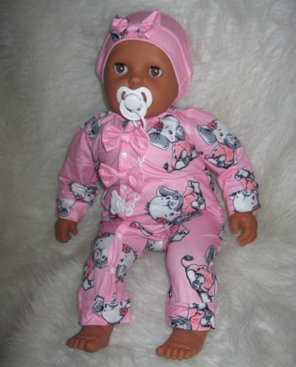P13c Grote Babypoppen Set blank en getint  60 cm in roze kleding en speen - Afbeelding 12