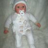 P12 Grote Babypop soft body blank 60 cm met velours kleding en speen - Afbeelding 20