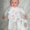 P12 Grote Babypop soft body blank 60 cm met velours kleding en speen - Afbeelding 19