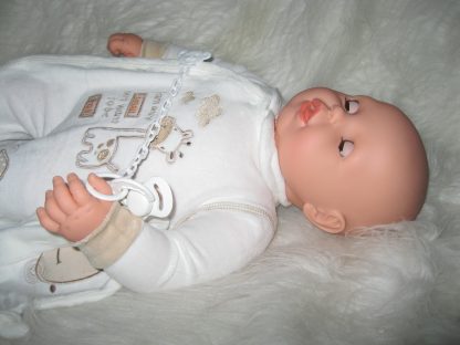 P12 Grote Babypop soft body blank 60 cm met velours kleding en speen - Afbeelding 12