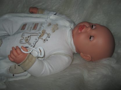 P12 Grote Babypop soft body blank 60 cm met velours kleding en speen - Afbeelding 17