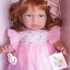 AS11 Asi soft body pop Nori met rood haar tule jurk en speen 46 cm - Afbeelding 2
