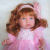 AS11 Asi soft body pop Nori met rood haar tule jurk en speen 46 cm
