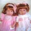 AS11 Asi soft body pop Nori met rood haar tule jurk en speen 46 cm - Afbeelding 17