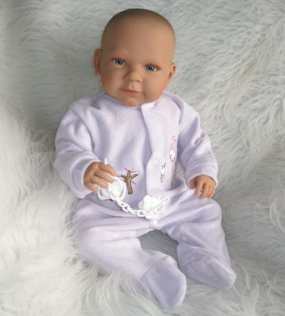 AD7n Levensechte Babypop softbody Lara met blauwe ogen met kleding en speen 52 cm - Afbeelding 2