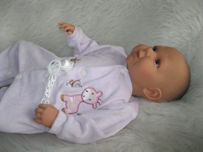 AD7n Levensechte Babypop softbody Lara met blauwe ogen met kleding en speen 52 cm - Afbeelding 9