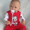 AD7b Levensechte Babypop soft body Lisa met slaapogen Kerstkleding speen 52 cm - Afbeelding 6