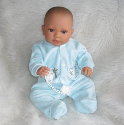 AD9e Levensechte Babypop Leoni softbody bruine ogen in kleding en speen 52 cm - Afbeelding 12