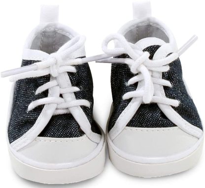 AS08 Poppenschoentjes jeans Gotz maat 38 t/m ca 40 cm – zie omschrijving tekst