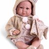 AJ14a Antonio Juan pop babypop soft body bruine ogen met kleding 40 cm