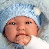 L12b Llorens levensechte babypop softbody baby pop met geluid blauw wit kleding speen 44 cm - Afbeelding 5