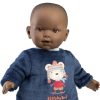 L19e Llorens babypop softbody baby pop donker 42 cm zonder geluid 42 cm