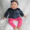 AD3v Levensechte Babypop soft body Naomi blauwe ogen in kleding 53 cm - Afbeelding 25