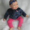 AD3v Levensechte Babypop soft body Naomi blauwe ogen in kleding 53 cm - Afbeelding 9