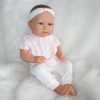 ADK0d Levensechte Babypop Newborn Meisje full body blank 52 cm pastel kleding inclusief speen - Afbeelding 17