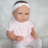ADK0d Levensechte Babypop Newborn Meisje full body blank 52 cm pastel kleding inclusief speen - Afbeelding 6