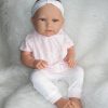 ADK0d Levensechte Babypop Newborn Meisje full body blank 52 cm pastel kleding inclusief speen