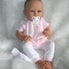 ADK0d Levensechte Babypop Newborn Meisje full body blank 52 cm pastel kleding inclusief speen - Afbeelding 15