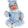 L09f Llorens levensechte babypop soft body blauwe ogen kleding en speen 42 cm - zonder geluid - Afbeelding 9