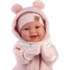 L09d Llorens levensechte babypop soft body bruine ogen kleding en speen 42 cm - zonder geluid - Afbeelding 8