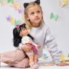 L23b Llorens pop soft body pop met zwart haar groene ogen 40 cm - Afbeelding 8