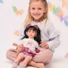 L23b Llorens pop soft body pop met zwart haar groene ogen 40 cm