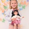 L23b Llorens pop soft body pop met zwart haar groene ogen 40 cm - Afbeelding 15