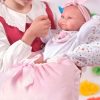 L02n Llorens levensechte babypop meisje full body dicht mondje met slaapzak 40 cm - Afbeelding 15