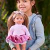 L22a Llorens popje soft body pop met blond haar en kleding 35 cm