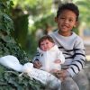 L08a Llorens levensechte babypop soft body met haar geluid kleding en speen 42 cm - Afbeelding 15