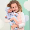L10c Llorens levensechte babypop soft body met geluid blauwe kleding speen 42 cm