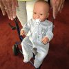 AD7j Levensechte Babypop soft body met slaapogen grijze kleding en speen 52 cm - Afbeelding 15