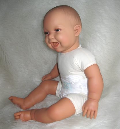 AD3e Levensechte Babypop soft body pop bruine ogen 53 cm met speen - Limited Edition - Afbeelding 3