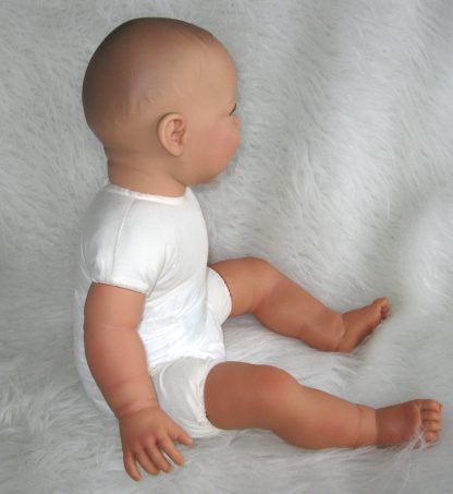 AD3e Levensechte Babypop soft body pop bruine ogen 53 cm met speen - Limited Edition - Afbeelding 11