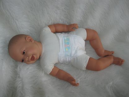 AD3e Levensechte Babypop soft body pop bruine ogen 53 cm met speen - Limited Edition - Afbeelding 8