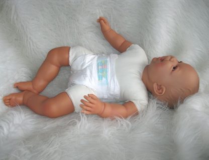 AD3e Levensechte Babypop soft body pop bruine ogen 53 cm met speen - Limited Edition - Afbeelding 6