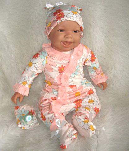 AD3l2 Levensechte babypop soft body Naomi bruine ogen in kleding en speen 53 cm - Limited Edition - Afbeelding 23