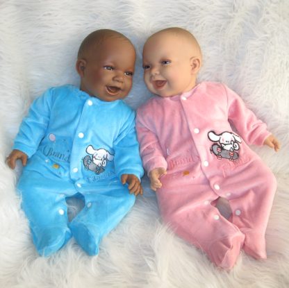 AD3co Levensechte Babypoppen soft body combi set van 2 baby poppen 53 cm
