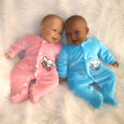 AD3l5 Levensechte Babypop soft body pop donker in turquoise pakje 53 cm - Afbeelding 8
