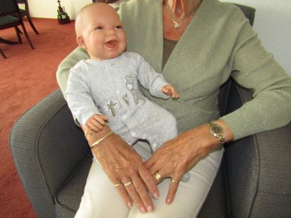 AD3b Levensechte Babypop softbody Naomi bruine ogen in velours pakje 53 cm - Afbeelding 26