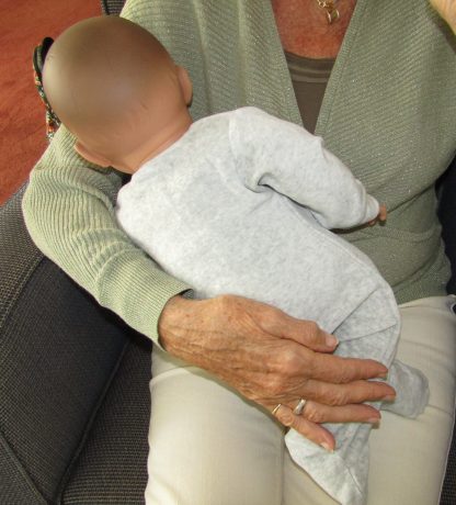 AD3b Levensechte Babypop softbody Naomi bruine ogen in velours pakje 53 cm - Afbeelding 12