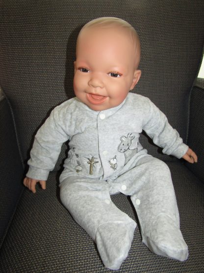 AD3b Levensechte Babypop softbody Naomi bruine ogen in velours pakje 53 cm - Afbeelding 24