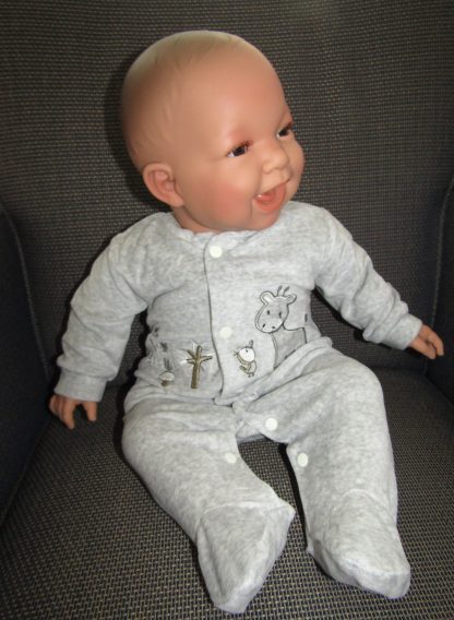 AD3b Levensechte Babypop softbody Naomi bruine ogen in velours pakje 53 cm - Afbeelding 23