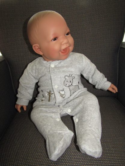 AD3b Levensechte Babypop softbody Naomi bruine ogen in velours pakje 53 cm - Afbeelding 11