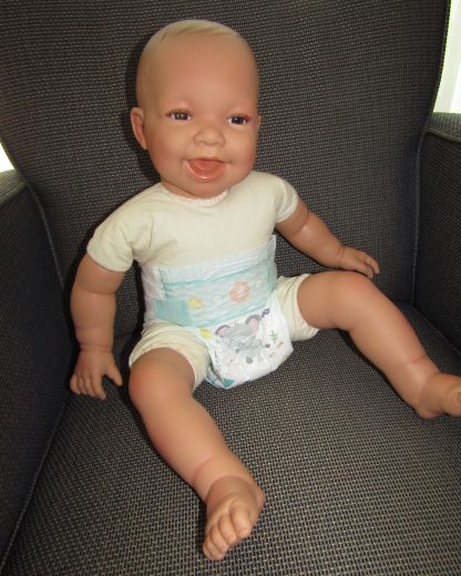 AD3b Levensechte Babypop softbody Naomi bruine ogen in velours pakje 53 cm - Afbeelding 17