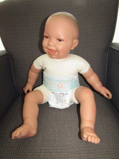AD3b Levensechte Babypop softbody Naomi bruine ogen in velours pakje 53 cm - Afbeelding 16