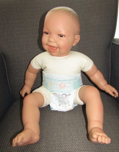 AD3b Levensechte Babypop softbody Naomi bruine ogen in velours pakje 53 cm - Afbeelding 15